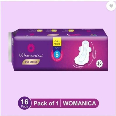 Womanica Sanitary Pads for Girls & Womens Straight-Pads (XL-Size,290-MM) (16 Pads-Each) Sanitary Pad