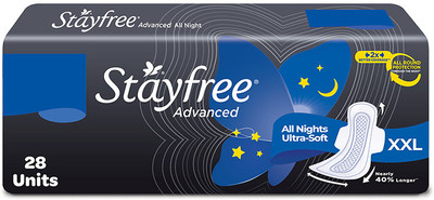 STAYFREE Adavanced Extra Large All Night Ultra Soft XXL - 28 Pads Sanitary Pad