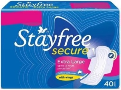 STAYFREE secure Cottony Soft Cover XL - 40 Sanitary Pad(Pack of 40)