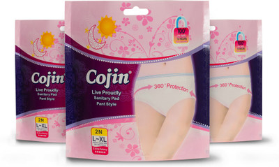 Cojin Combo pack of 3 (6 nos of disposable period panties) Sanitary Pad(Pack of 6)