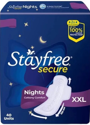STAYFREE Secure Cottony Soft night 40pad pads Sanitary Pad(Pack of 40)
