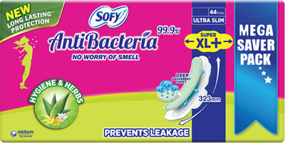 SOFY Antibactiria Super XL+ ( 44 Pads) Sanitary Pad