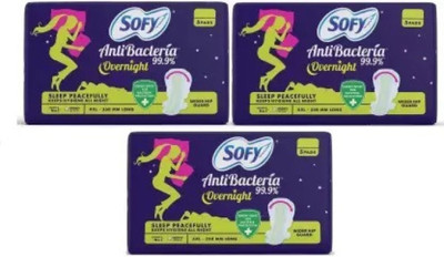 SOFY ANTI BACTERIA OVERNIGHT XXL 5+5+5 (pack of 3) Sanitary Pad(Pack of 3)