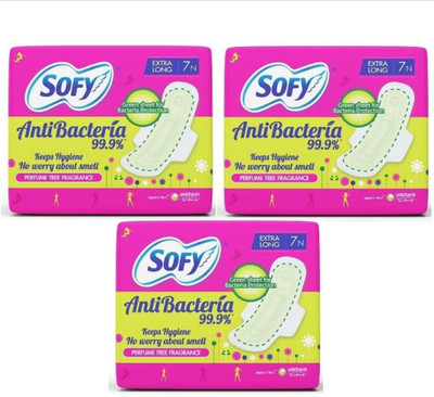 SOFY ANTIBACTERIA EXTRA LONG XL - 7+7+7 PADS Sanitary Pad(Pack of 3)
