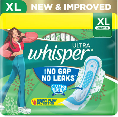 Whisper Ultra Hygiene+Comfort XL for Heavy Flow Sanitary Pad(Pack of 44)