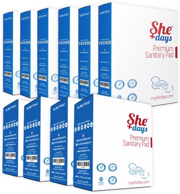 shedays Ultra Thin Rash Free Sanitary Pads for Women - Four 10 Pack and Six 6 Pack Sanitary Pad(Pack of 10)