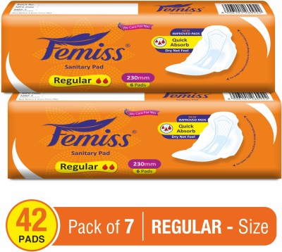 Femiss Regular Sanitary Pads for Women and Girls Straight pads(XL-Size, 230 MM, 40 PCS) Sanitary Pad(Pack of 7)