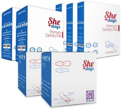 shedays Ultra Thin Rash Free Sanitary Pads -Two 20 Pack , Two 10 Pack and Three 6 Pack Sanitary Pad(Pack of 7)