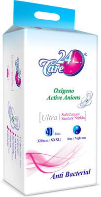 24Care 24 Care Ultra Soft Cottony Sanitary Napkins | 40 Pads | XXXL 320mm | Sanitary Pad