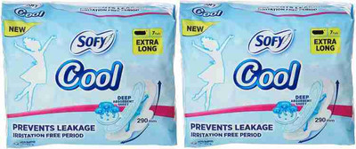SOFY Cool Extra Long 7+7 Pad Sanitary Pad(Pack of 2)