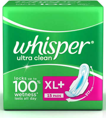 Whisper Ultra Sanitary Pads XL Plus Wings - 15 Count Sanitary Pad