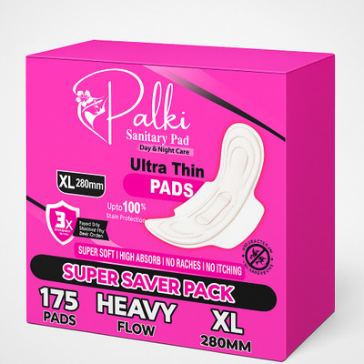 Palki Ultra Thin XL 12 Hour Protection Leak Proof Sanitary Pad Pack of 175 Sanitary Pad(Pack of 175)