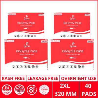Genie Pads Genie BioSynQ 2XL Pads Pack of 40 Sanitary Pad(Pack of 40)