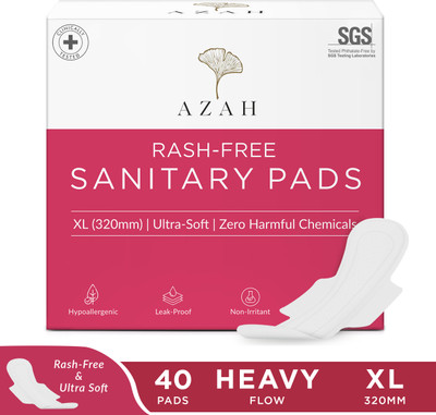 AZAH Rash-Free Napkins XL for Heavy Flow | Leak Proof & Cottony Soft Sanitary Pad(Pack of 40)