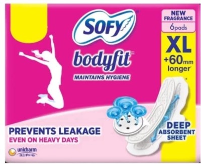 SOFY Bodyfit XL 60mm Longer 6 Pads Sanitary Pad(Pack of 6)