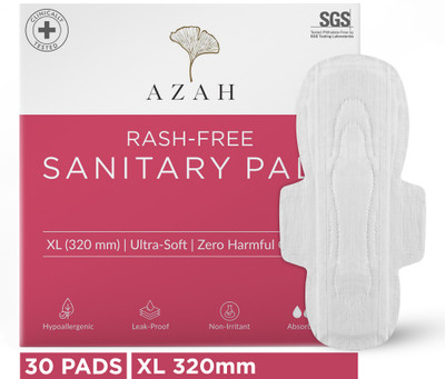 AZAH Rash-Free Clinically Tested | Super Saver Pack | Heavy & Overnight Flow Size-XL Sanitary Pad  (Pack Of 30) For Rs. 224 @ 55 %