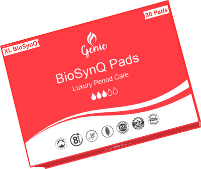 Genie Pads Genie BioSynQ XL Pads Pack of 36 Sanitary Pad(Pack of 36)