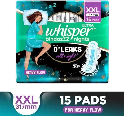 Whisper Ultra Bindazzz Nights XXL Sanitary Pad(Pack of 15)