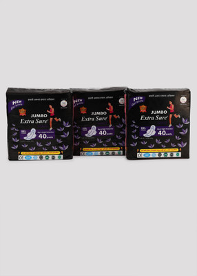 Extra Sure Jumbo Maxi Day & Night XXL | Soft & Comfortable Sanitary Pad(Pack of 120)