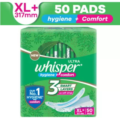 Whisper Sanitary Ultra clean XL+Sanitary Pads 50 Pads Sanitary Pad Sanitary Pad(Pack of 50)