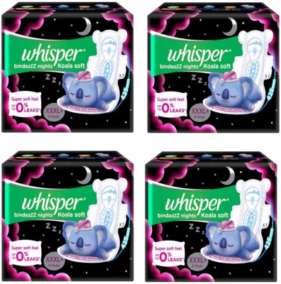 Whisper bindazzz night koala soft xxxl8+8+8+ 8pads 32 Sanitary Pad(Pack of 4)