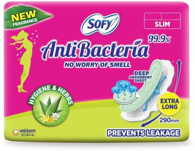 SOFY Antibacterial Pads Xl - (48) Sanitary Pad(Pack of 48)