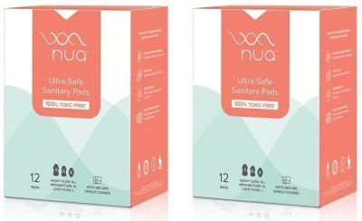 Nua Ultra Thin Rash Free Sanitary (XL) 12 Pads x (pack of 2) Sanitary Pad(Pack of 24)