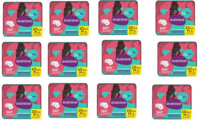 EverEve Ultra Absorbent Disposable Period Panties, M-L, 10 Pcs Per Pack(Pack of 12) Sanitary Pad(Pack of 120)