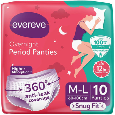 EverEve Ultra Absorbent Disposable Period Panties - M-L (10 Pieces) - (60-100cm) Sanitary Pad(Pack of 10)