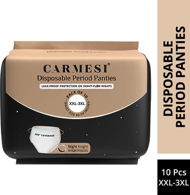 Carmesi Disposable Period Panties (XXL-3XL) |Leak-Proof Protection For Heavy-Flow Nights Sanitary Pad(Pack of 10)