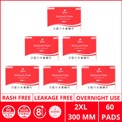 Genie Pads Genie BioSynQ 2XL Pads Pack of 60 Sanitary Pad(Pack of 60)