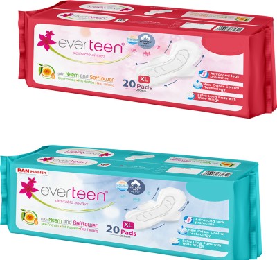 everteen 20 XL Dry Sanitary Pads and Period Care 20 XL Soft Sanitary Pad(Pack of 2)