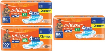 Whisper choice ULTRA XL 280 mm - 20x3 Pcs Sanitary Pad(Pack of 3)