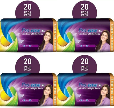 Pro-ease Day & Night Combo XL 20+20+20+20 pad (Pack of 80)) Sanitary Pad(Pack of 80)
