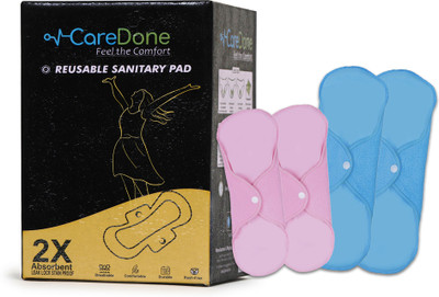 CareDone Reusable Multicolor Sanitary Pad for women,2 Pads for moderate flow+2 heavy flow Sanitary Pad(Pack of 4) CareDone Reusable Multicolor Sanitary Pad for women,2 Pads for moderate flow+2 heavy flow Sanitary Pad(Pack of 4)