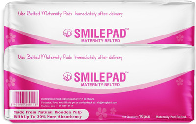 SMILEPAD Maxi Maternity Pad After Delivery with Belt | Ultra Soft 580mm, Pregnancy Sanitary Pad(Pack of 20)