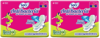 SOFY AntiBacteria Extra Long 290 mm, 7x2 Sanitary Pad(Pack of 2)