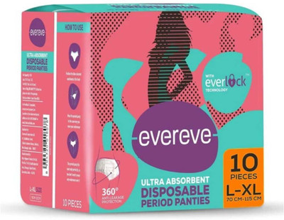 EverEve Ultra Absorbent, Heavy Flow Disposable Period Panties Pantyliner(Pack of 10) deal from flipkart