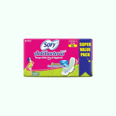 SOFY Sanitary napkins with ultra-soft feel for rash-free and odor-free comfort Sanitary Pad(Pack of 48)