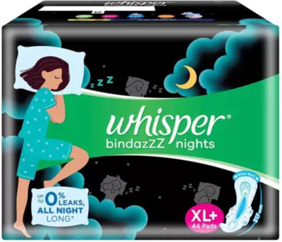Whisper Bindazz Nights Xl Plus - 44 Pads Sanitary Pad Sanitary Pad(Pack of 44)