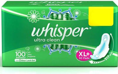 Whisper Ultra Clean XL+ (30Pads) (Pack of 1) Sanitary Pad