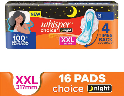 Whisper Choice Nights XXL For Women Sanitary Pad(Pack of 16)