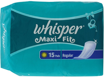 Whisper Maxi Fit Regular Wings, 15 Napkins Sanitary Pad