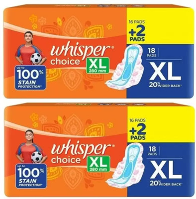 Whisper CHOICE ULTRA 280 MM XL - 20+20 NAPKINS Sanitary Pad(Pack of 40)