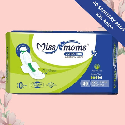MISS N MOMS Ultra Thin Sanitary Pads – Cottony Soft Feel | 40 Pads in 1 Pack Sanitary Pad(Pack of 40)