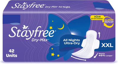 STAYFREE Dry-Max All Night XXL Wings Sanitary Pad(Pack of 42)