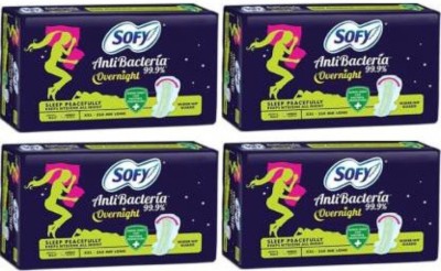 SOFY ANTI BACTERIA OVERNIGHT XXL 5+5+5+5 (pack of 4) Sanitary Pad(Pack of 4)