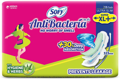 SOFY Antibacteria Xl+ 15P Sanitary Pad(Pack of 15)