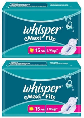 Whisper Maxi Fit L Wings 15+15 ( Pack of 2 ) Sanitary Pad(Pack of 2)