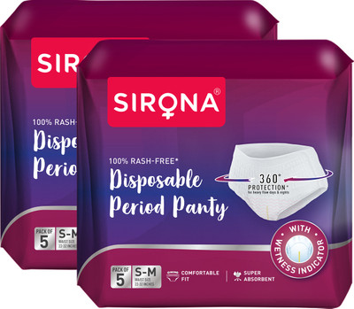 SIRONA Disposable Period Panties for Women (S-M) Sanitary Pad(Pack of 10)